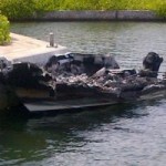 Stolen boat set ablaze at sea Stolen boat set ablaze at sea
