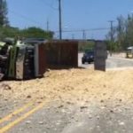 Marl lorry smashes into car and spills load Marl lorry smashes into car and spills load
